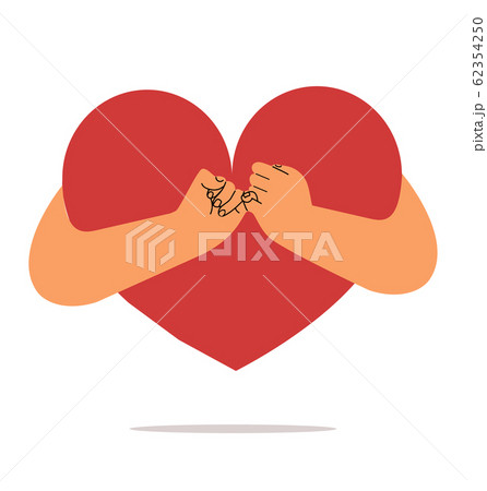 hand Pinky promise with heart vector hand Pinky promise with heart vector 62354250