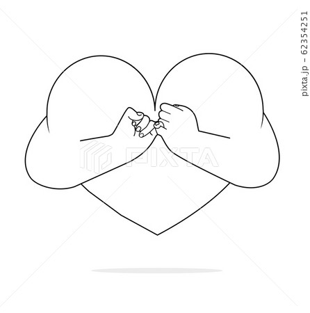 hand Pinky promise with heart outline 62354251