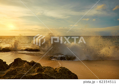 Amazing beach destination sunrise or sunset with Amazing beach destination sunrise or sunset with 62354511