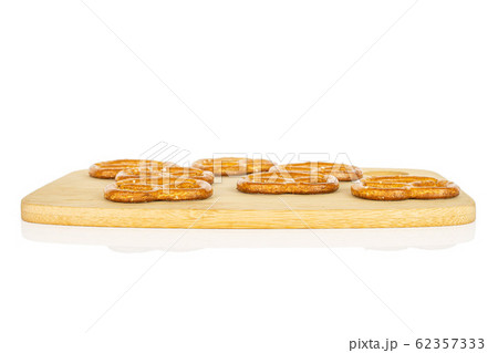 Salty brown pretzel isolated on white 62357333
