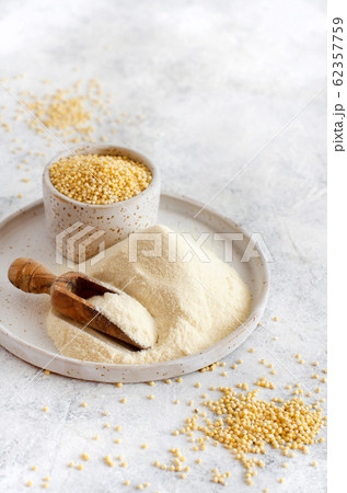 Hulled millet flour and grain 62357759
