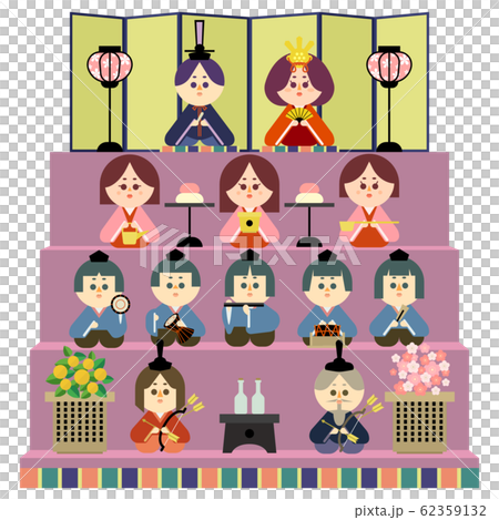 四階段hinadan和hina娃娃的插圖 四階段hinadan和hina娃娃的插圖 62359132