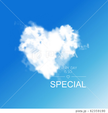 Realistic Cloud Heart Vector のイラスト素材