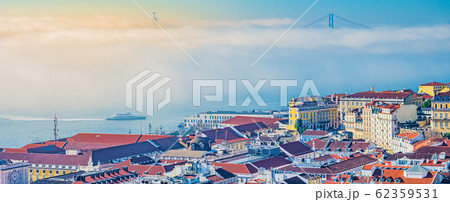 Colorful top view on Lisbon, Portugal Colorful top view on Lisbon, Portugal 62359531