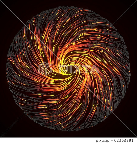 fiber optic strings with glowing ends, 3D 62363291