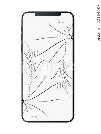 割れたスマートフォン 62364037