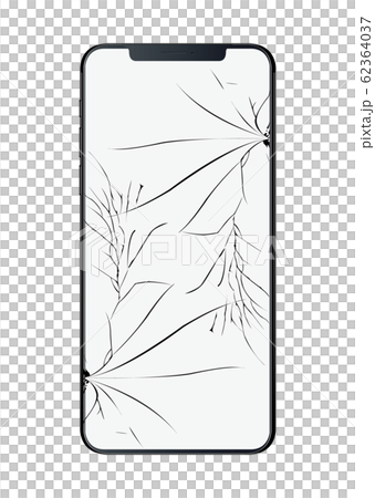 割れたスマートフォン 62364037