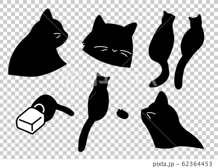 影絵 猫のイラストセットのイラスト素材