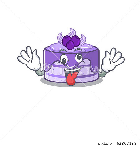 Cute sneaky blueberry cake Cartoon character with a crazy face 62367138