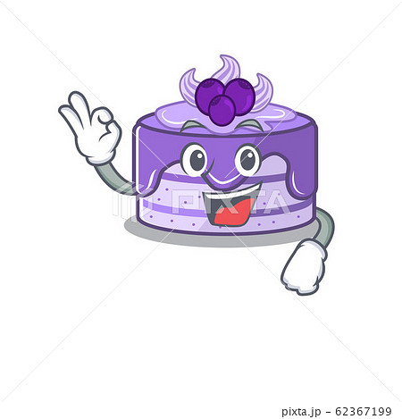 A funny picture of blueberry cake making an Okay gesture 62367199