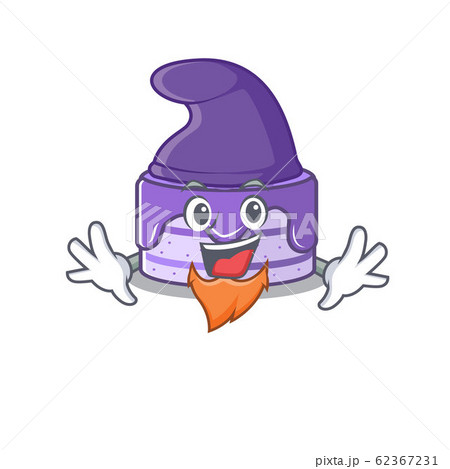 cartoon mascot of funny blueberry cake dressed as an Elf 62367231