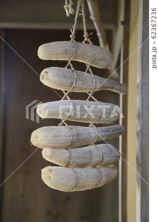 農家でつくられたヘチマたわし 62367236
