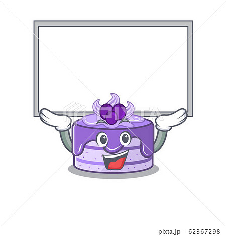 A blueberry cake mascot picture raised up board A blueberry cake mascot picture raised up board 62367298