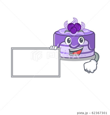cartoon character of blueberry cake design concept bring a board 62367301