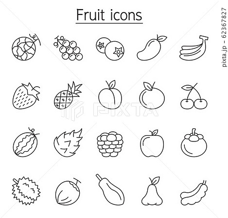 Fruit icon set in thin line style Fruit icon set in thin line style 62367827