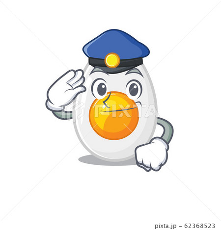 A manly boiled egg Cartoon concept working as a Police officer A manly boiled egg Cartoon concept working as a Police officer 62368523