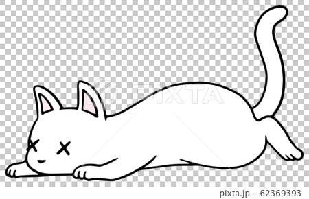 一隻墮落的貓（白色）_虛弱的面孔的插圖 62369393
