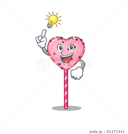 a clever candy heart lollipop cartoon character style have an idea gesture a clever candy heart lollipop cartoon character style have an idea gesture 62371441