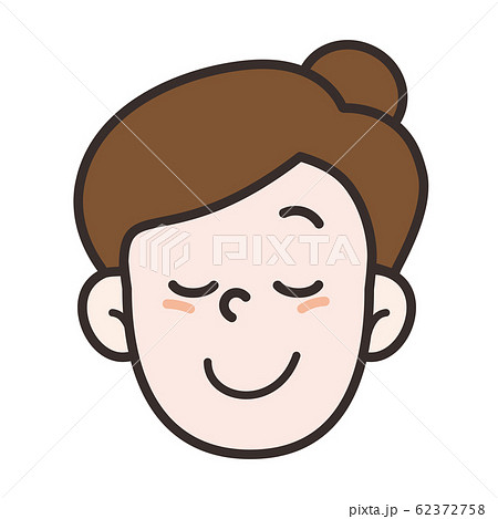 女性 顔 目を閉じるのイラスト素材