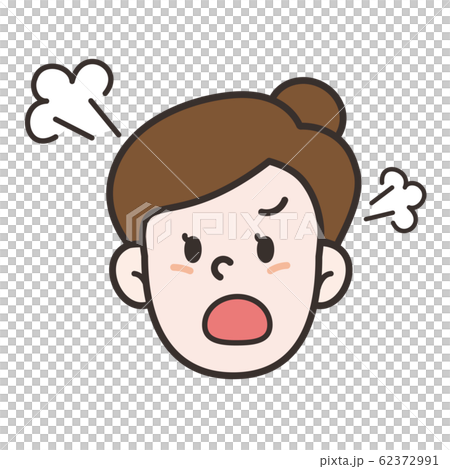 女性 顔 怒る 62372991