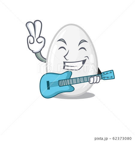 A picture of white egg playing a guitar 62373080