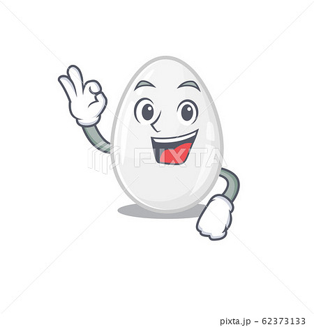 A funny picture of white egg making an Okay gesture 62373133