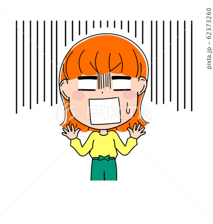 イラスト素材 かわいい 女性 表情 ショックのイラスト素材