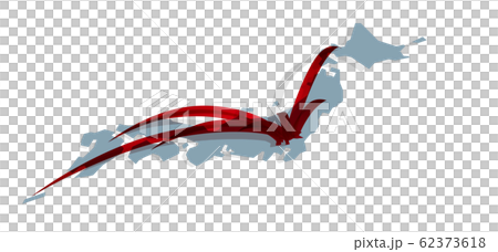 ベクターイラスト　日本地図　関東中心のネットワークイメージ 62373618