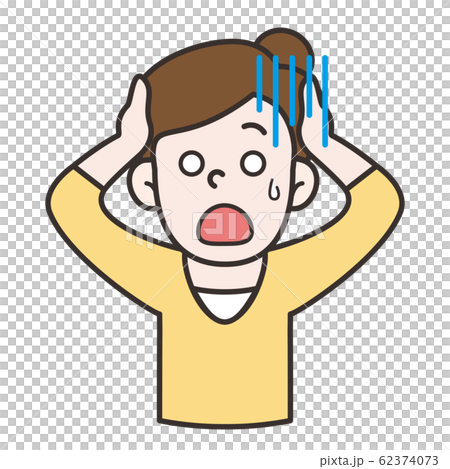 女性 正面 上半身 ショック 女性 正面 上半身 ショック 62374073