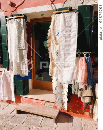 BURANO, ITALY - JANUARY 20, 2020: Colorful houses on the island of Burano in Italy. Burano island is famous for its colorful fisherman's houses. 62376203