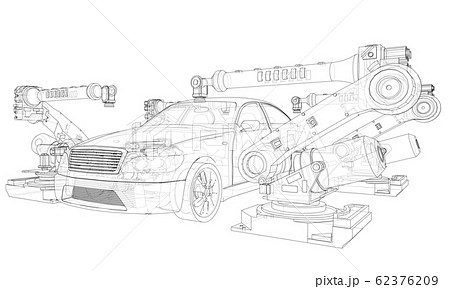 Assembly of motor vehicle. Vector Assembly of motor vehicle. Vector 62376209