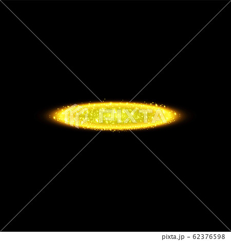 Golden halo angel ring. Isolated on black background, vector illustration 62376598