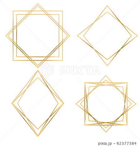 Gold geometric polygonal frames Gold geometric polygonal frames 62377384