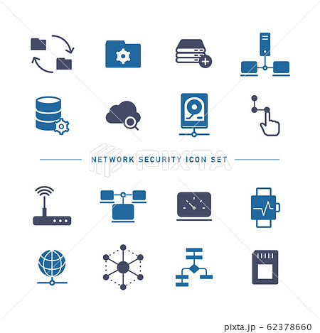 NETWORK TECHNOLOGY ICON SET 62378660