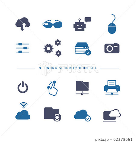 NETWORK TECHNOLOGY ICON SET 62378661