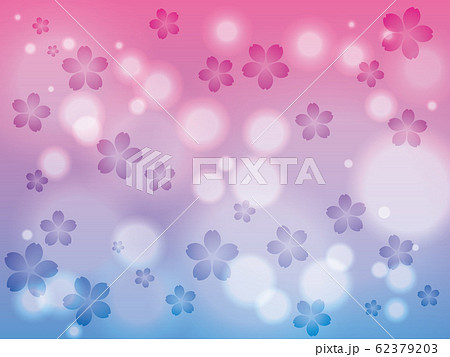 桜の幻想的な背景 ピンク青 のイラスト素材