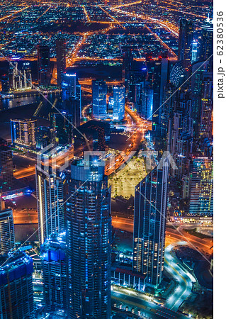 Dubai night view from Burj Khalifa observation... - Stock Photo [62380536]  - PIXTA