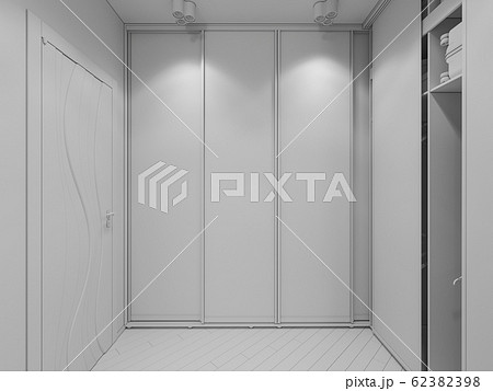 3D render interior design of a wardrobe in the bedroom 3D render interior design of a wardrobe in the bedroom 62382398