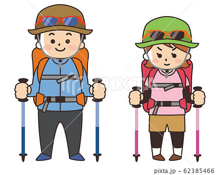 登山家の男女 アウトドアのイラスト素材