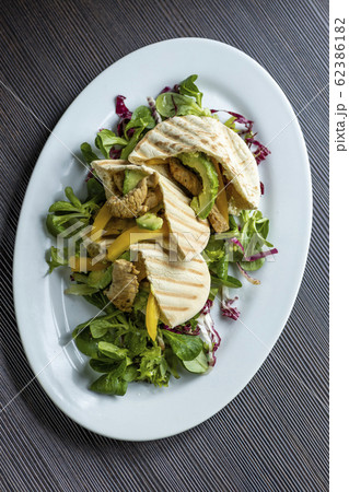 pita bread with chicken and salat pita bread with chicken and salat 62386182