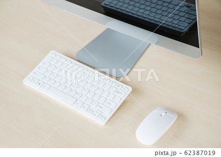 Workspace with copy space on top view 62387019