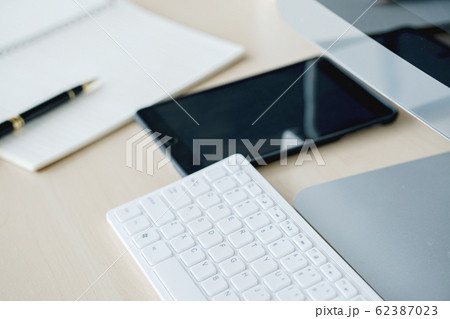 Workspace with copy space on top view 62387023