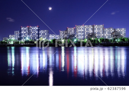 芦屋浜シーサイドタウンの夜景 芦屋浜シーサイドタウンの夜景 62387596