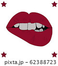 Sexy lips, bite one's lip, female lips with red 62388723