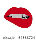 Vector sexy red lips icon in red lipstick. image 62388724