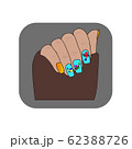 Nails on the hands are painted nail polish. 62388726
