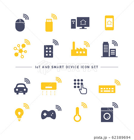 IoT AND SMART DEVICE ICON SET 62389694