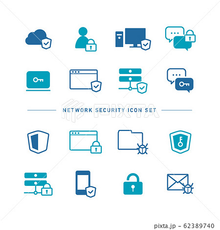 NETWORK SECURITY ICON SET 62389740
