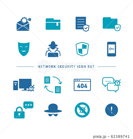 NETWORK SECURITY ICON SET NETWORK SECURITY ICON SET 62389741