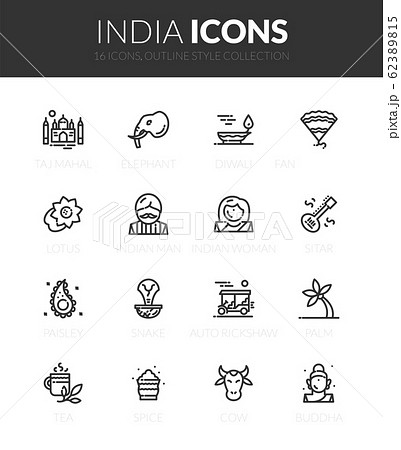 Outline black icons set 62389815